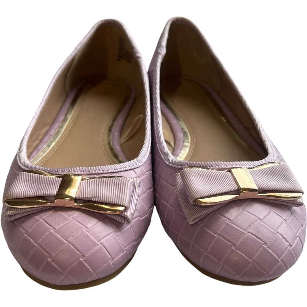 Head Over Heels x Dune London Hayton Faux Vegan Leather Embossed Flats‎ Lavender